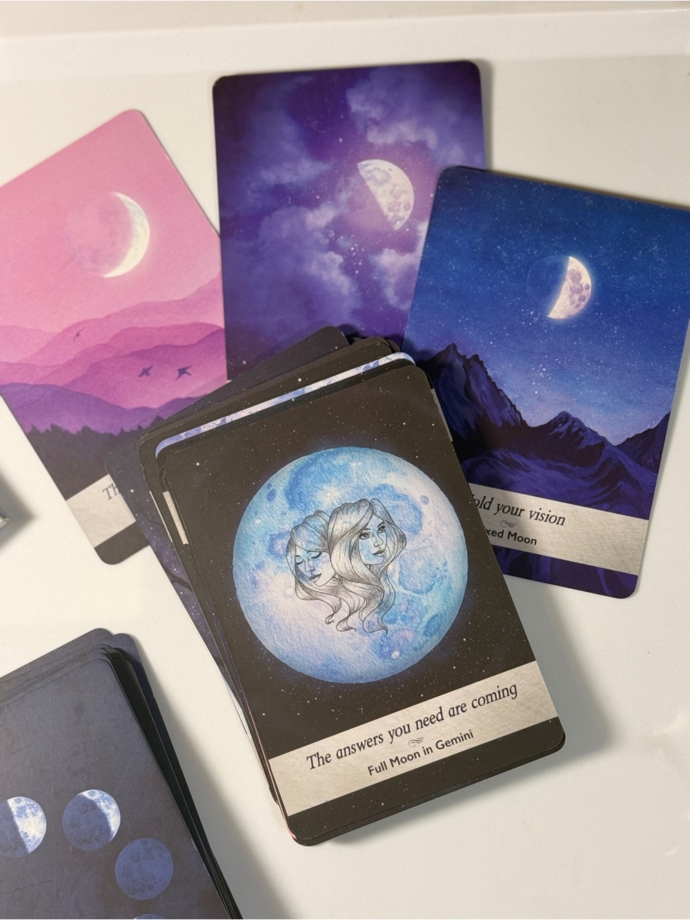 Moonology Oracle Cards by Yasmin Boland - Blue & Black Moon Deck